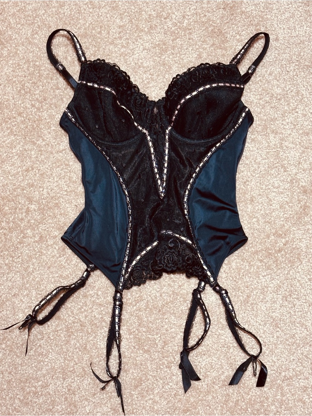 Black/Light Pink Corset Top